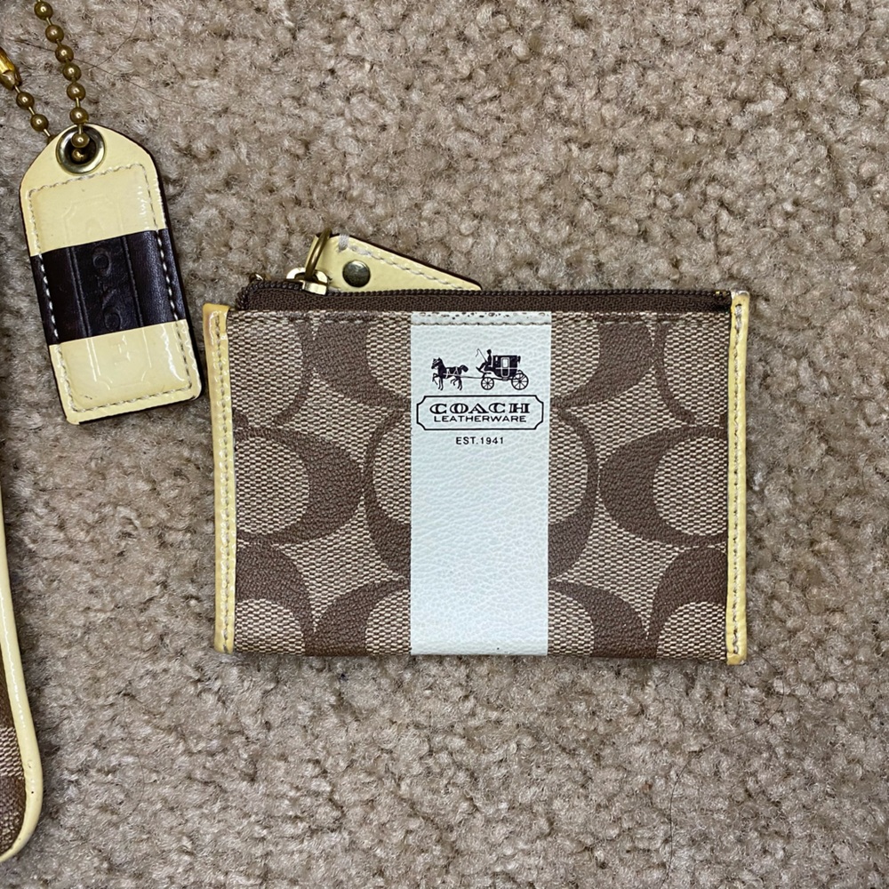 Bundle of Coach Heritage Stripe Cross-body Bag Purse and wallet - Picture 3 of 5